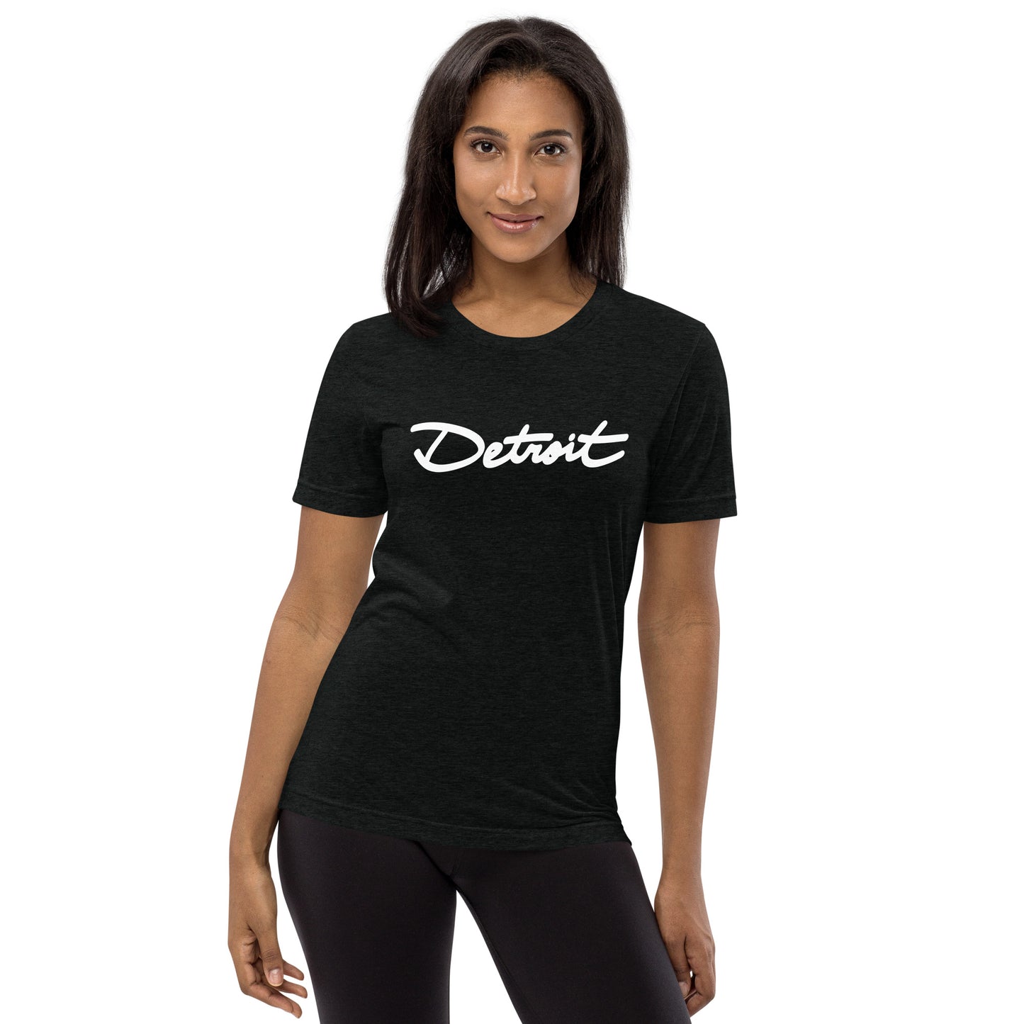 Detroit Handwritten Cursive Tri-blend Short Sleeve T-shirt