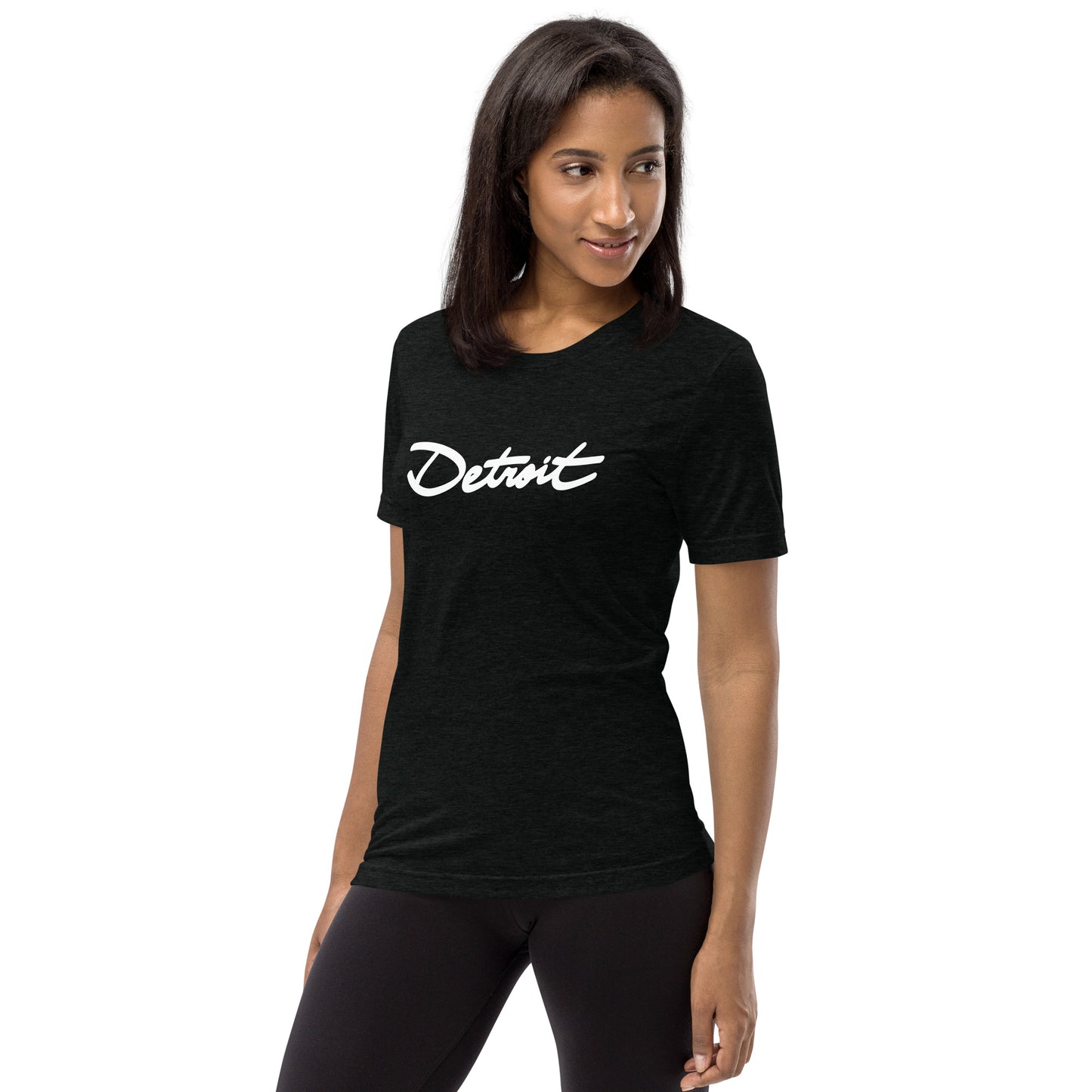 Detroit Handwritten Cursive Tri-blend Short Sleeve T-shirt