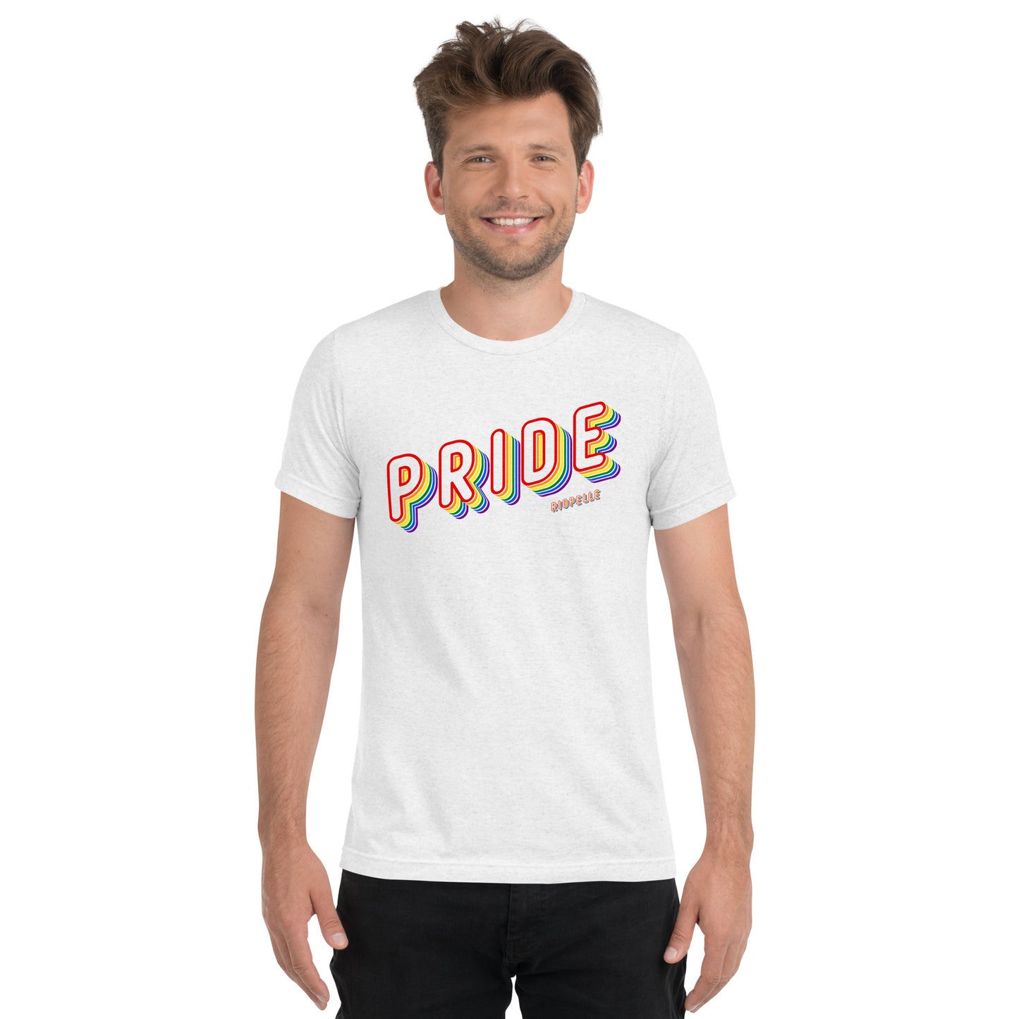 Pride 3D Lettering Tri-Blend Short Sleeve T-shirt