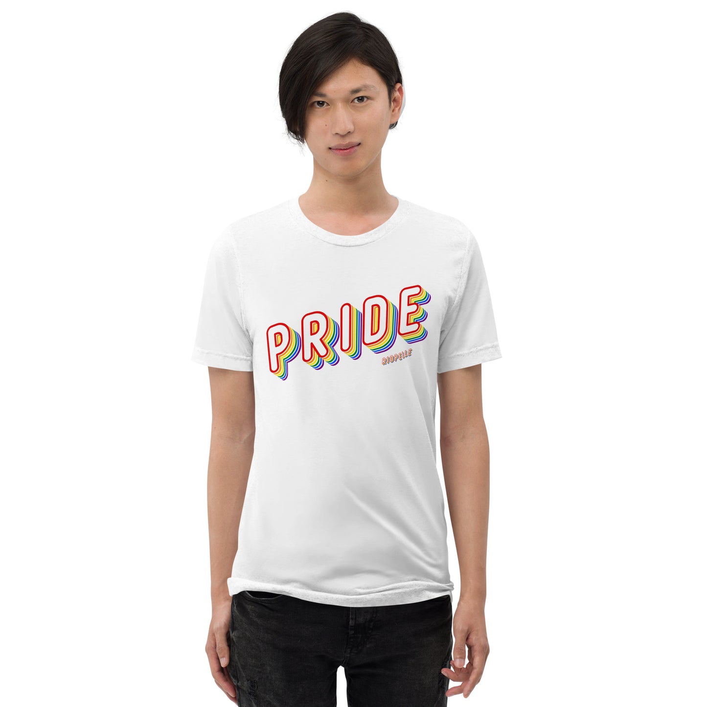 Pride 3D Lettering Tri-Blend Short Sleeve T-shirt