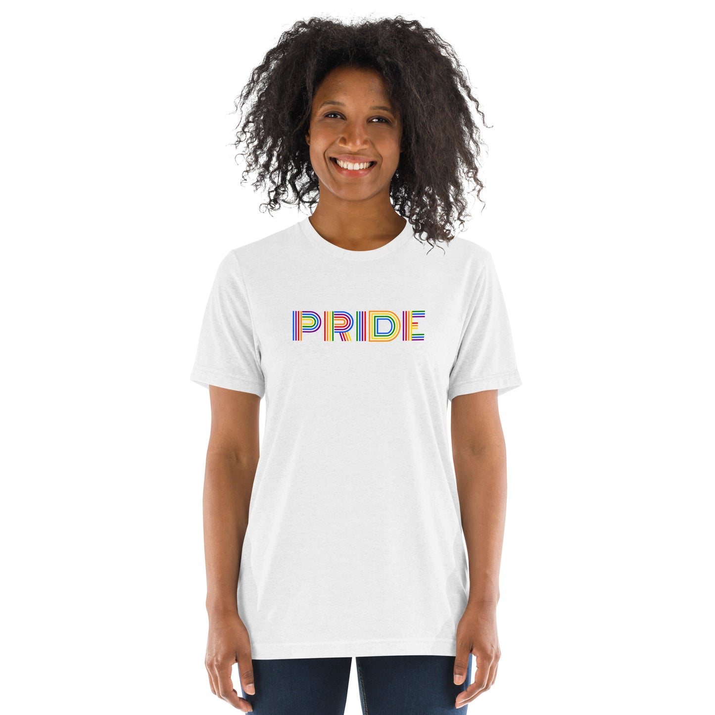 PRIDE Lines Logo Tri-blend Short Sleeve T-shirt