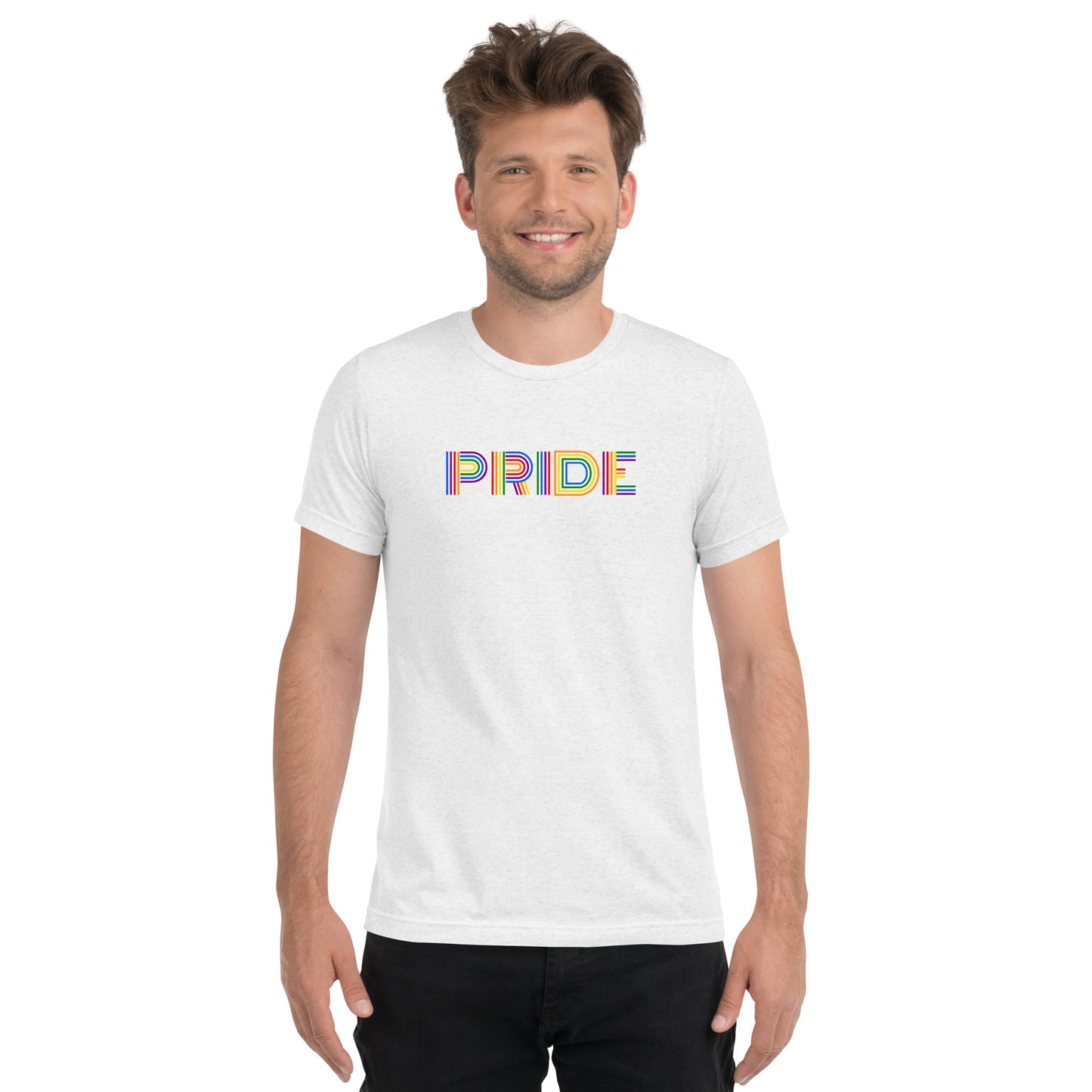 PRIDE Lines Logo Tri-blend Short Sleeve T-shirt