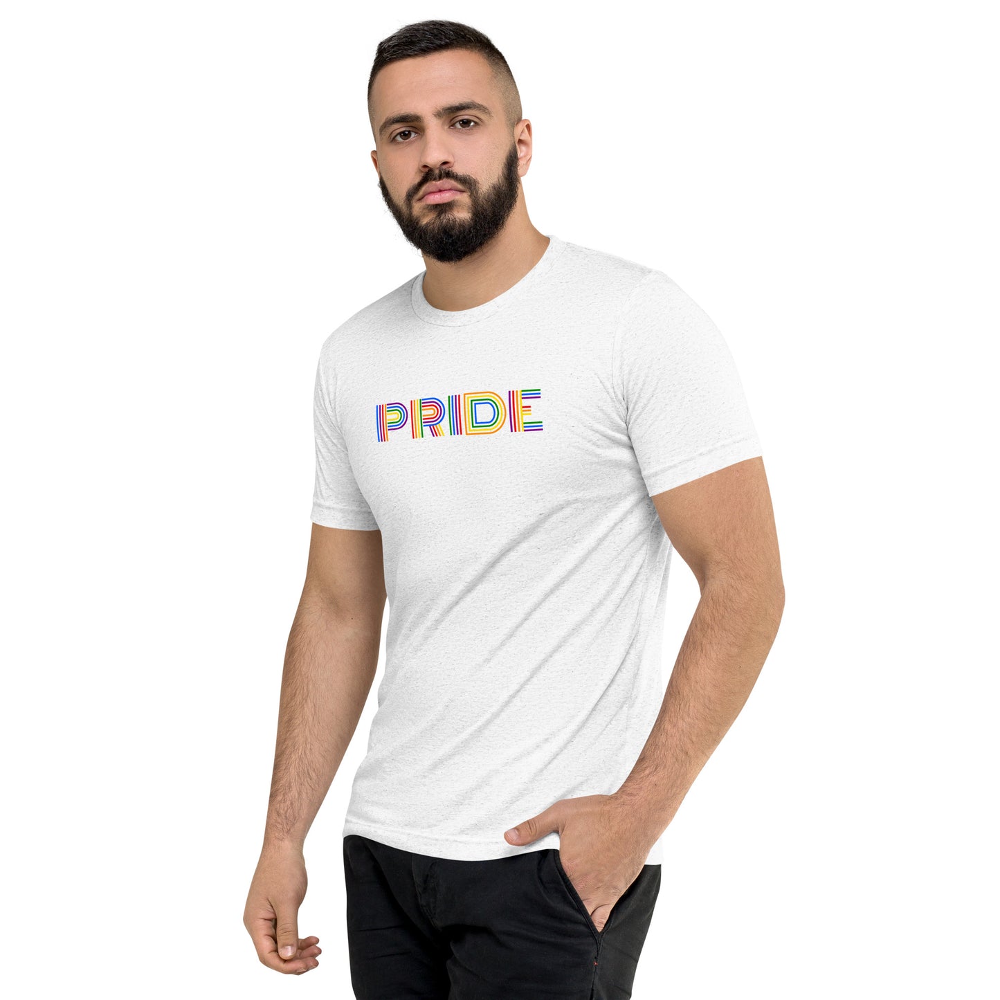 PRIDE Lines Logo Tri-blend Short Sleeve T-shirt