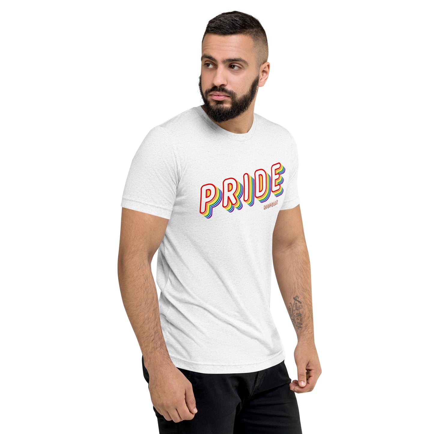 Pride 3D Lettering Tri-Blend Short Sleeve T-shirt