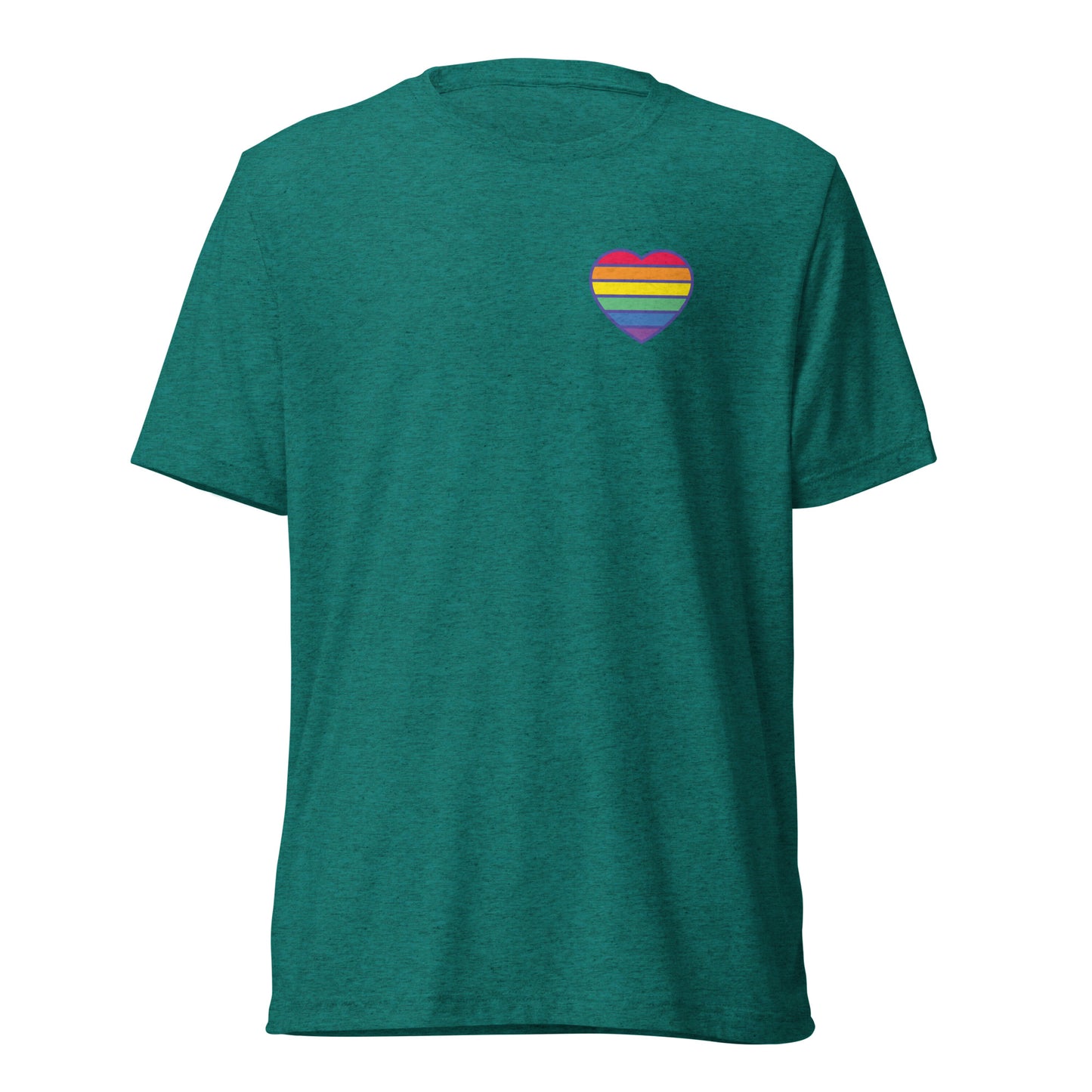 Pride Rainbow Heart Tri-Blend Short Sleeve T-shirt