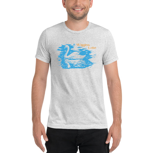 Wiggins Lake Swan - Men's Short Sleeve Tri-Blend T-shirt